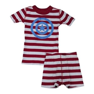 Hanna Andersson Marvel Disney Captain America Superhero Pajamas Kids 90 3T